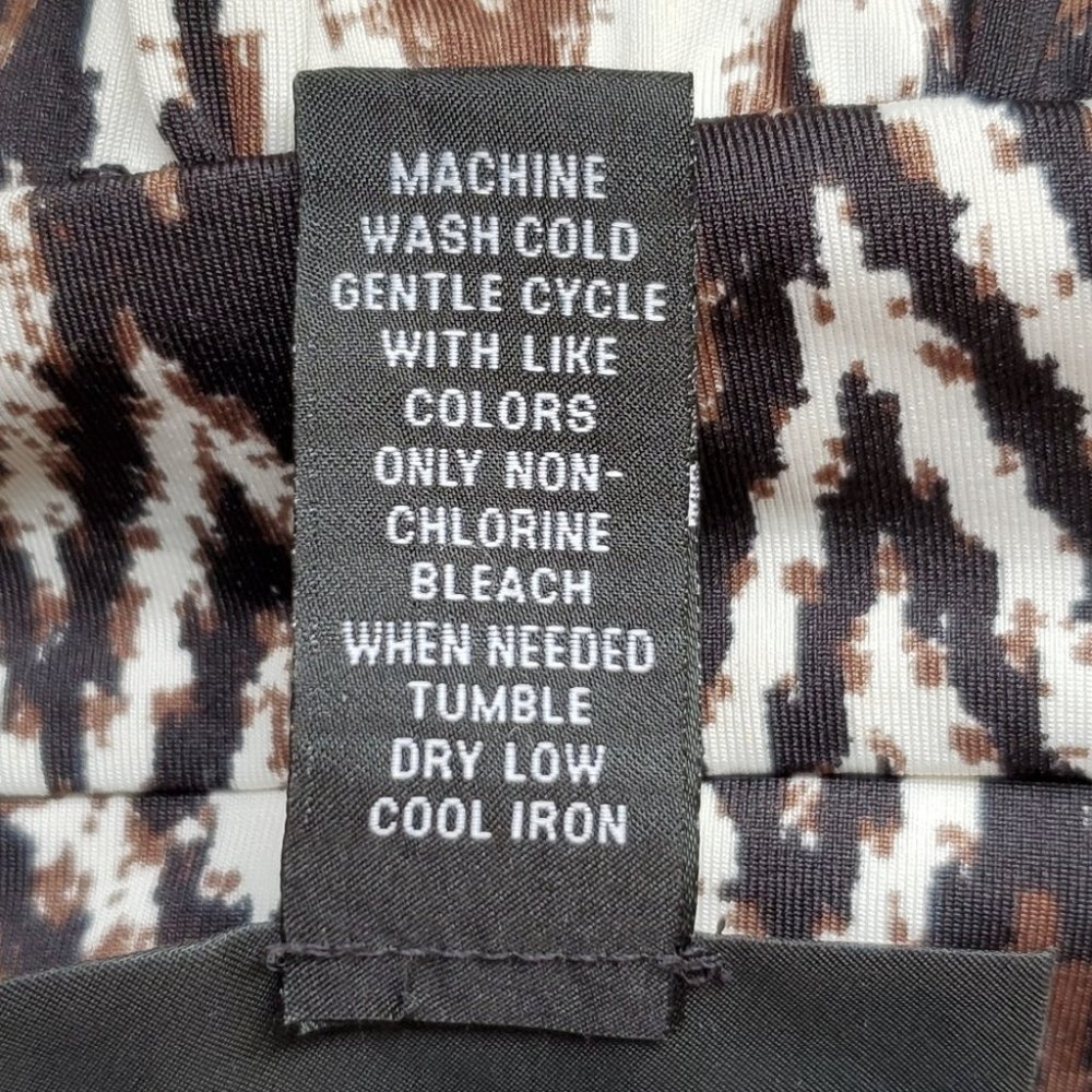 INC International Green Brown Black Sleeveless V-Neck Halter Dress Size M - Picture 8 of 8